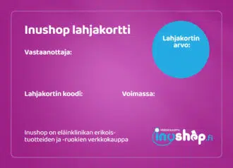 Inushop lahhjakortti eläinrakkaalle eläinystävälle - Inushop.fi